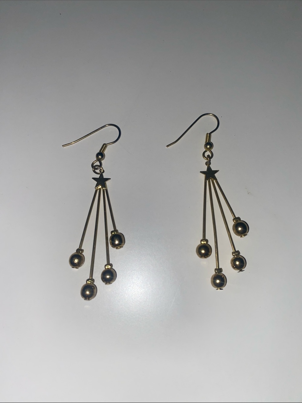 Gold Star Drop Dangle Earrings